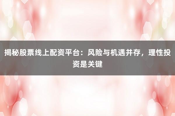揭秘股票线上配资平台：风险与机遇并存，理性投资是关键