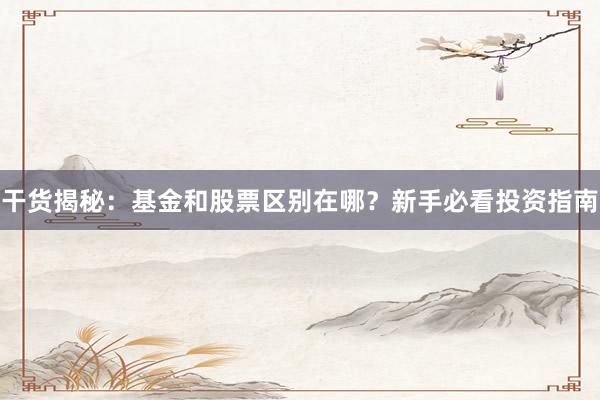 干货揭秘：基金和股票区别在哪？新手必看投资指南