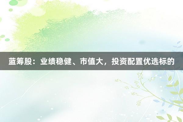 蓝筹股：业绩稳健、市值大，投资配置优选标的