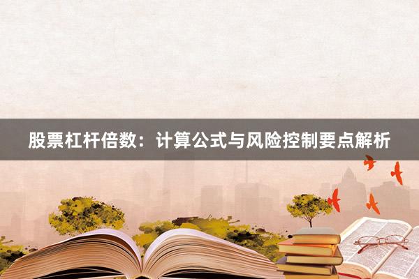 股票杠杆倍数：计算公式与风险控制要点解析