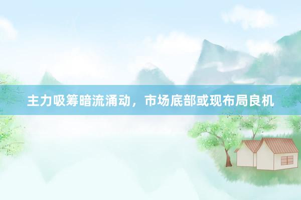 主力吸筹暗流涌动，市场底部或现布局良机