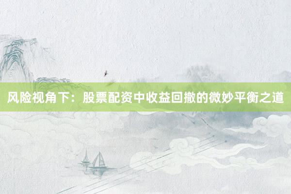 风险视角下：股票配资中收益回撤的微妙平衡之道