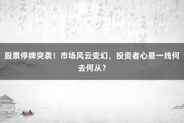 股票停牌突袭！市场风云变幻，投资者心悬一线何去何从？