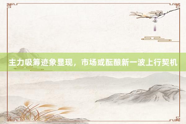 主力吸筹迹象显现，市场或酝酿新一波上行契机