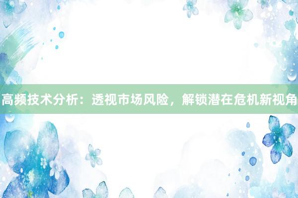 高频技术分析：透视市场风险，解锁潜在危机新视角