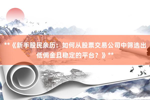 **《新手股民亲历：如何从股票交易公司中筛选出低佣金且稳定的平台？》**