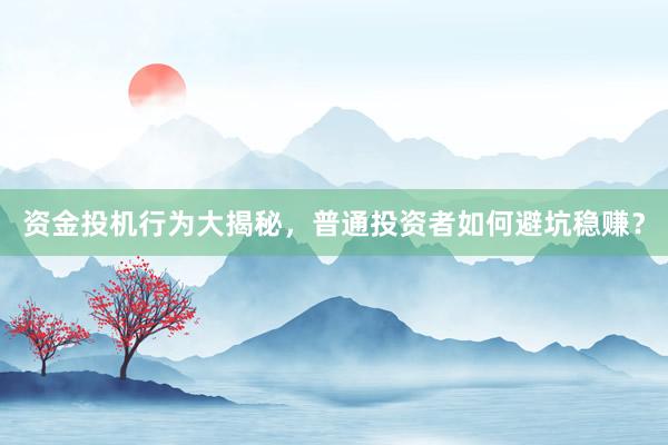 资金投机行为大揭秘，普通投资者如何避坑稳赚？
