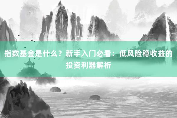 指数基金是什么？新手入门必看：低风险稳收益的投资利器解析