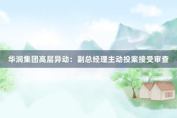 华润集团高层异动：副总经理主动投案接受审查